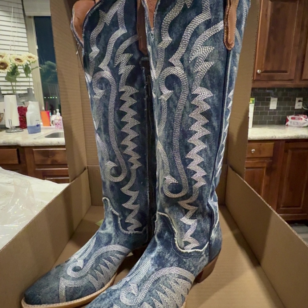 Dan Post Denim Darling Embroidered Women's Boots - Picture 6 of 6
